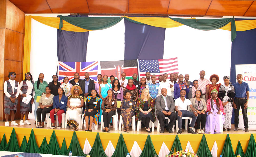 Some of the 68 students who completed the prestigious X-Culture Global Collaboration Certification pose for a picture with senior staff members at TU-K. The Research Chair Professor at X-Culture, Elizabeth Rose, was the chief guest during the Award Ceremony.