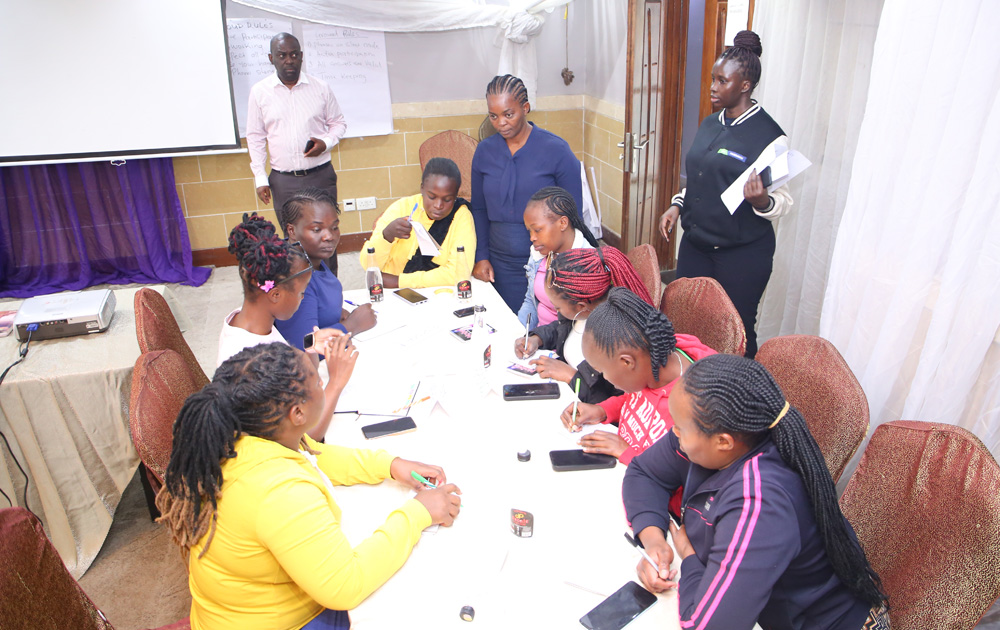 Ongoing training session in Easteleigh facilitated by staff from TU-K and KCB Foundation\u2019s Young Africa Works \u2013 Kenya (YAW-K) project