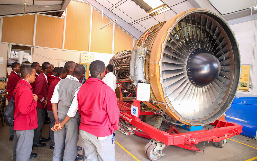 Some of the students from Machakos School at Propulsion Laboratory