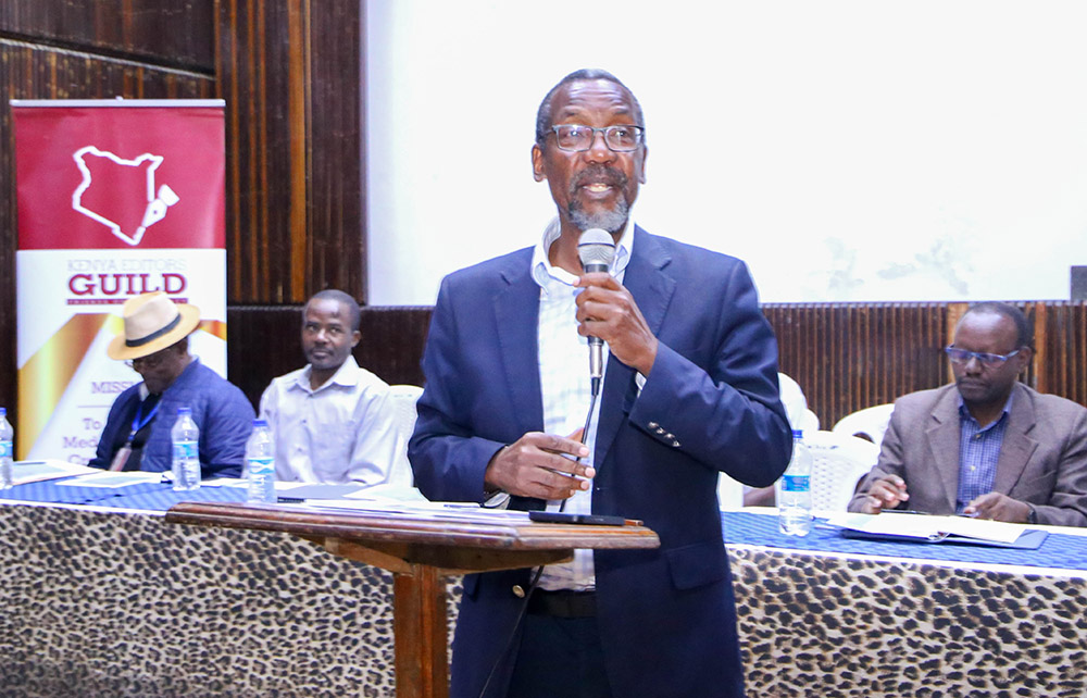 Mr. Ken Bosire, Consultant Editor, Trainer and a Veteran Journalist who was among prominent media personalities speaking to journalism students.